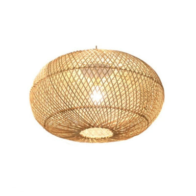 40cm Handcrafted Rattan Pendant Light – Natural Wicker Ceiling Lamp