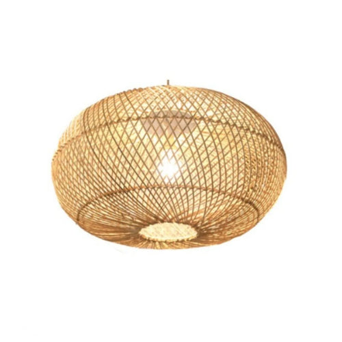 40cm Handcrafted Rattan Pendant Light – Natural Wicker Ceiling Lamp