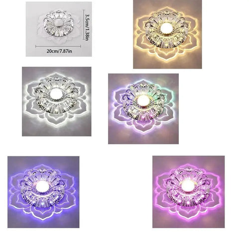 9W Crystal Petal LED Ceiling Light – Modern Flush Mount Ceiling Lamp for Kitchen, Hallway & Bedroom