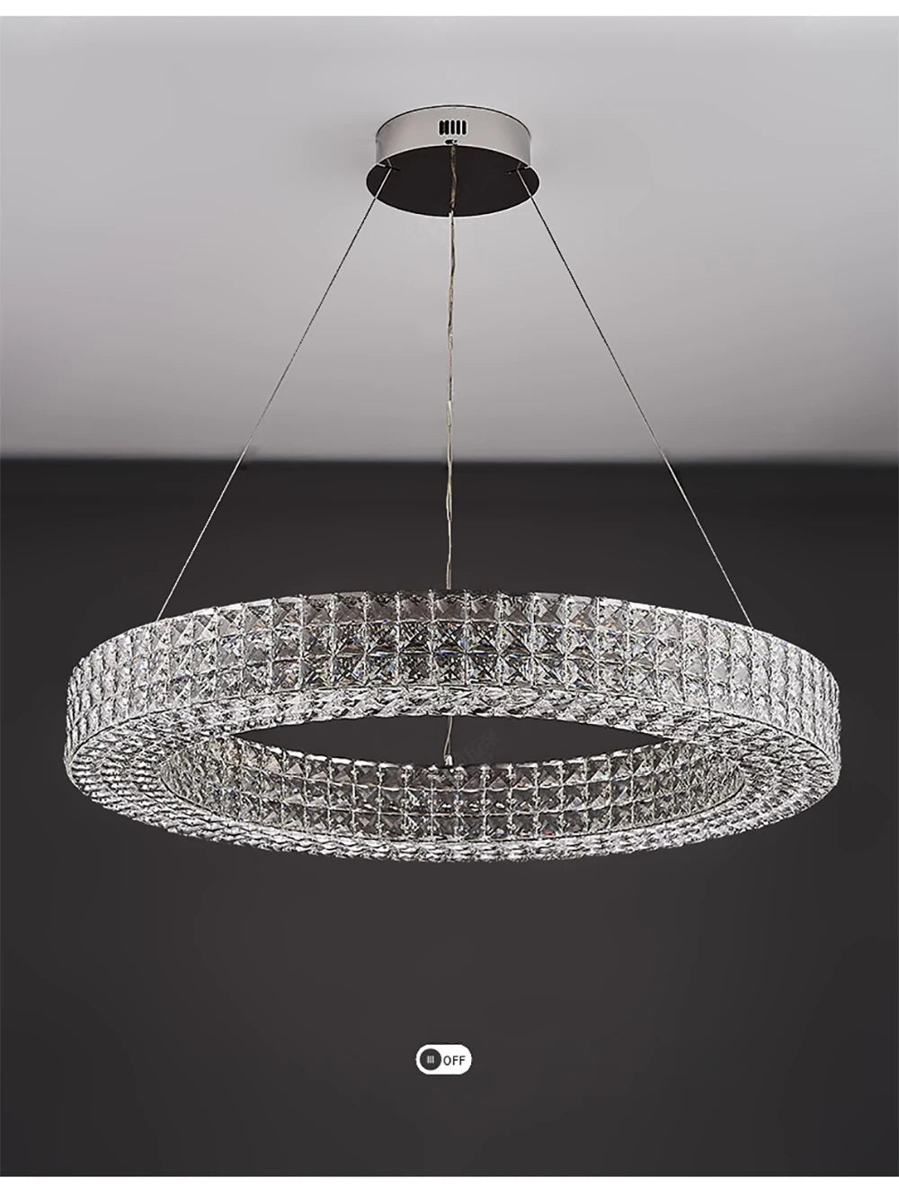 Luxury Round Crystal LED Ceiling Lights with Stainless Steel Design