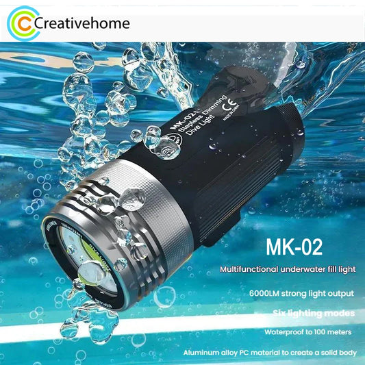 MK-02 100M-Depth Waterproof Diving Flashlight