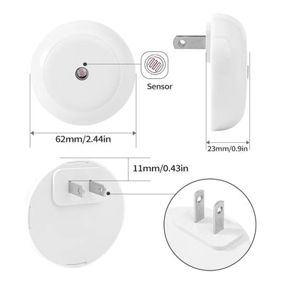 LED Plug-In Night Light with Dusk to Dawn Sensor – Auto Dimming Wall Lamp