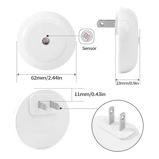 LED Plug-In Night Light with Dusk to Dawn Sensor – Auto Dimming Wall Lamp