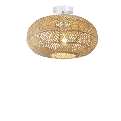 40cm Handcrafted Rattan Pendant Light – Natural Wicker Ceiling Lamp