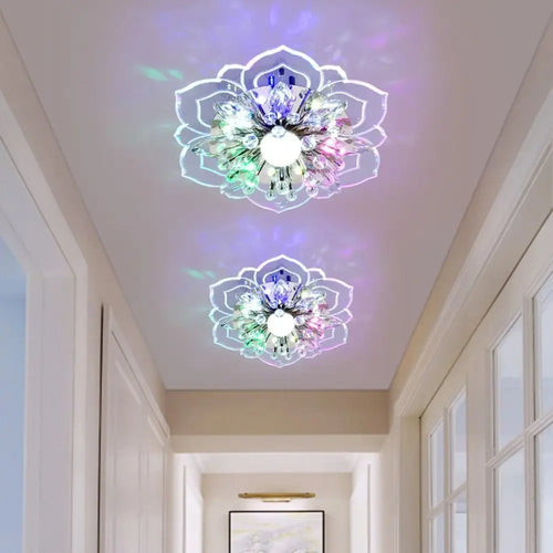 9W Crystal Petal LED Ceiling Light – Modern Flush Mount Ceiling Lamp for Kitchen, Hallway & Bedroom