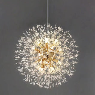 Crystal Fireball LED Pendant Light – Geometric Star Design
