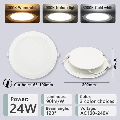 Recessed LED Downlight with Universal Voltage and 249–2000 Lumen Output