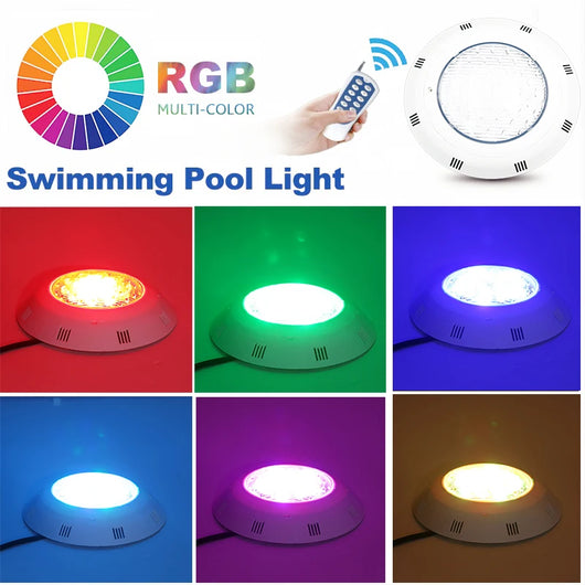 IP68 RGB LED Pool Light – 18W–45W Underwater Swimming Pool Lamp with Remote