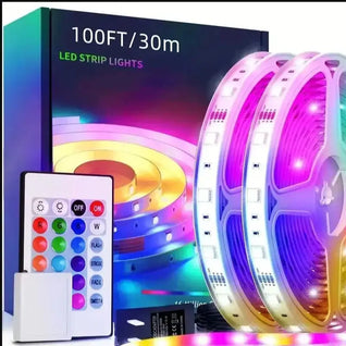 200FT Bluetooth RGB LED Strip Lights with APP & 24-Key Remote Control