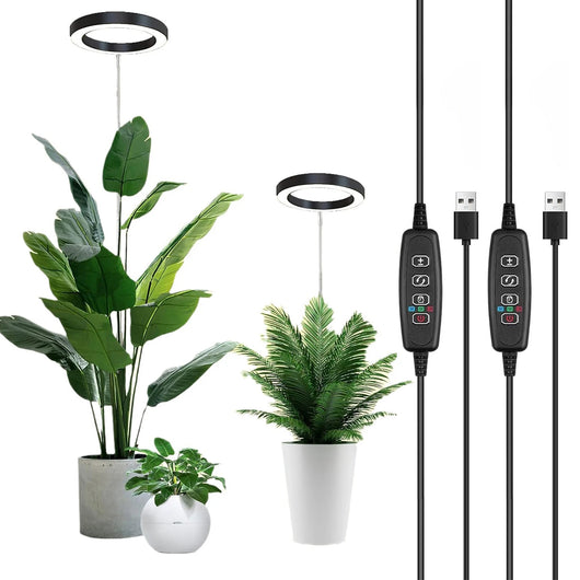 Full Spectrum LED Plant Grow Light – Adjustable Ring with Auto Timer