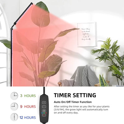 24V Full Spectrum LED Grow Light Floor Lamp with Timer & 3 Color Modes for Indoor Plants