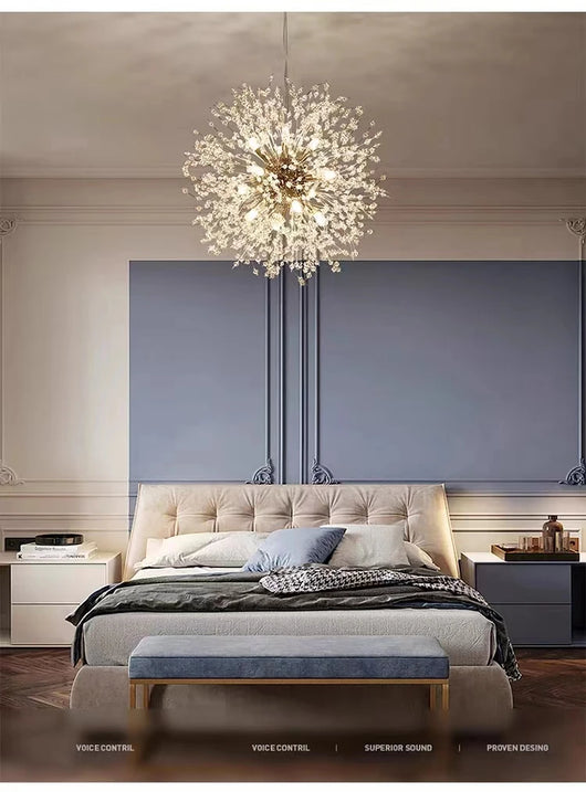 Crystal Fireball LED Pendant Light – Geometric Star Design