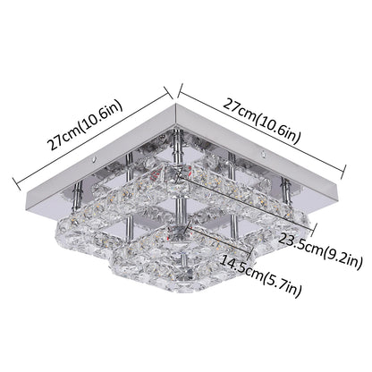Crystal Flush Mount LED Ceiling Light – Modern Round Chandelier Fixture