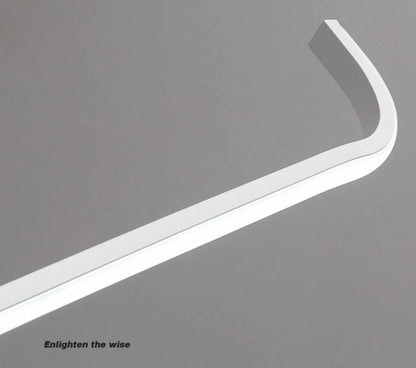Modern Linear LED Chandelier with Adjustable Spotlights