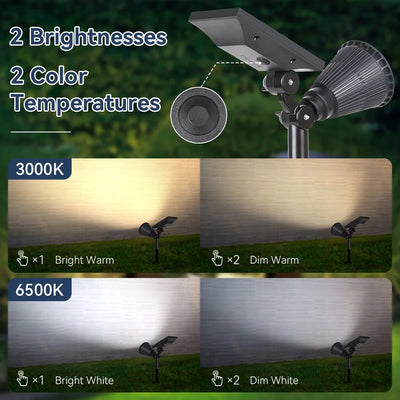 LED Solar Garden Spotlights – IP65 Waterproof Outdoor Landscape Lights