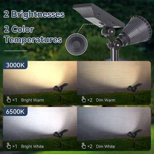 LED Solar Garden Spotlights – IP65 Waterproof Outdoor Landscape Lights