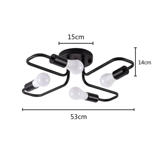 Modern 4-Light LED Ceiling Chandelier