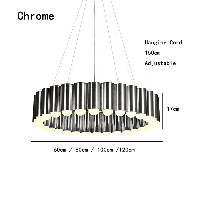 Art Deco Round LED Pendant Light with Minimalist Modern Design