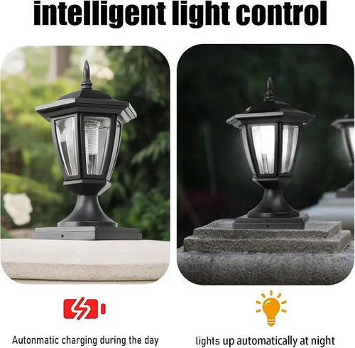 Outdoor Solar Post Light Waterproof Garden Lamp with Pier Mount Base Decorative Solar Lights for Pole Outside Luces Solares