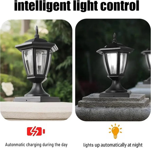 Outdoor Solar Post Light Waterproof Garden Lamp with Pier Mount Base Decorative Solar Lights for Pole Outside Luces Solares