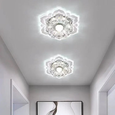 9W Crystal Petal LED Ceiling Light – Modern Flush Mount Ceiling Lamp for Kitchen, Hallway & Bedroom