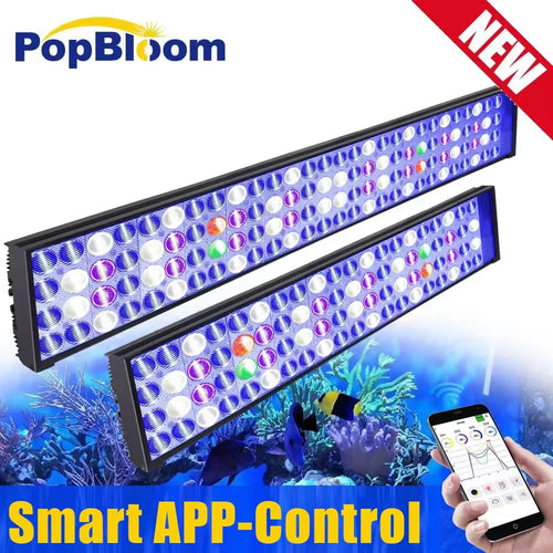 WiFi Full Spectrum LED Aquarium Light for Marine Reef Coral Fish Tanks 60–240cm with Smart App Control