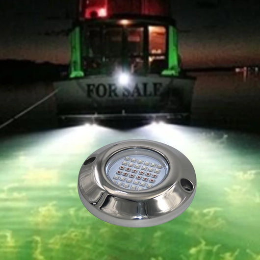 120W RGBW Marine LED Underwater Light – IP68 316L Stainless Yacht & Pool Lamp