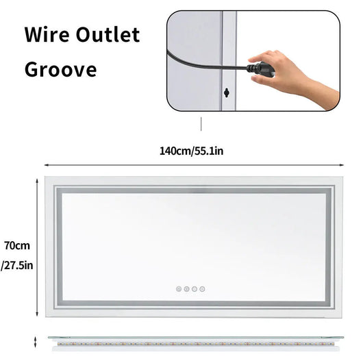 Frameless LED Bathroom Mirror – Fogless Modern Design | Replace