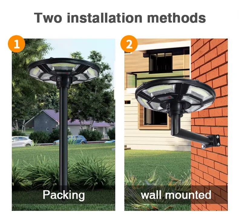 Flying saucer solar lamp, round UFO lamp, villa community square landscape lamp, induction integrated street lamp, courtyard street