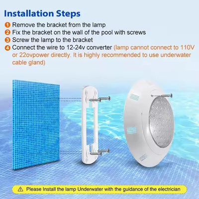 IP68 RGB LED Underwater Pool Light – Color-Changing Pool Lamp with Remote