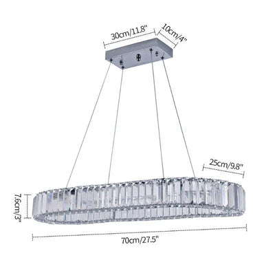 Modern Crystal LED Pendant Light – Stainless Steel Ceiling Fixture