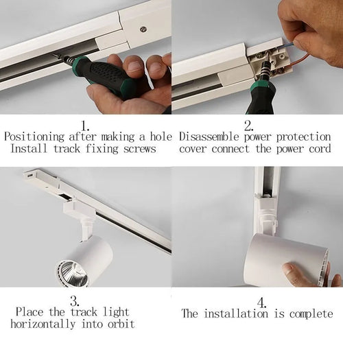 LED COB Track Light Set – Adjustable Spotlight Rail System
