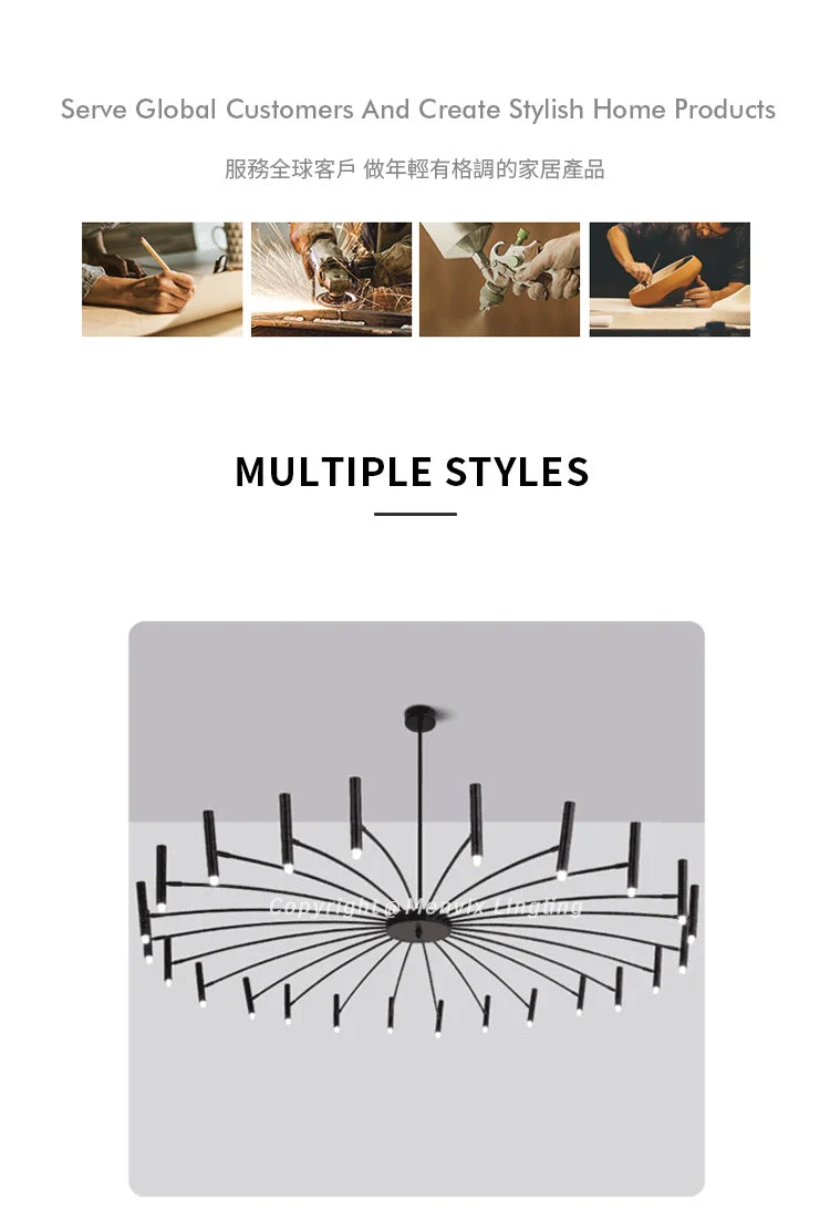 Modern Dimmable LED Chandelier with High-Lumen Illumination