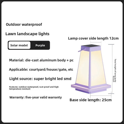 New Outdoor Waterproof Solar Garden Lawn Lamp Camping Balcony Garden Decoration Ambient Light Outdoor Dining-Table Portable Lamp