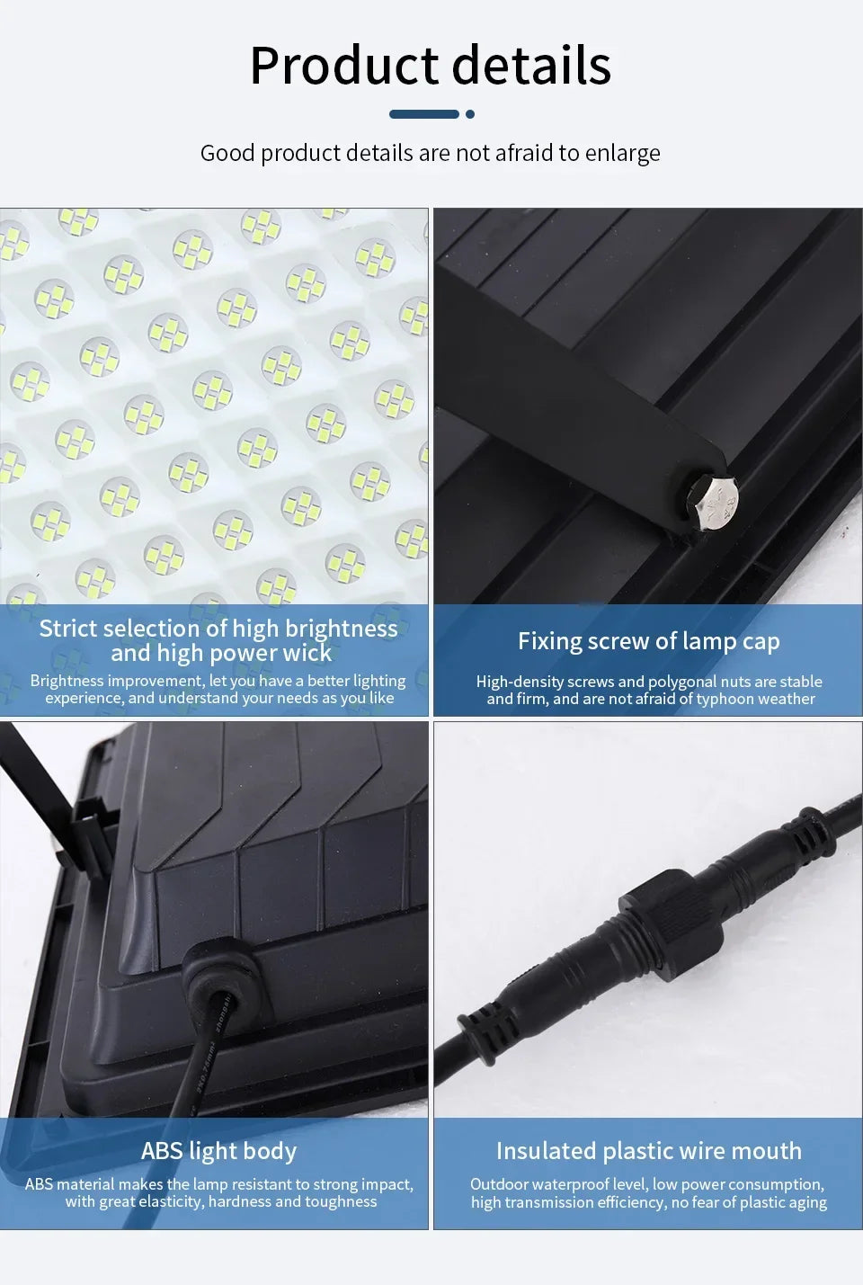 500W Solar Lamp Outdoor Waterproof Spotlights Solar Lights Remote Control Solar Floodlight Wall Street Garden Lights Sunlight