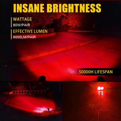 3-Inch Dual-Color LED Light Bar – Red & Green Off-Road Spotlight IP67