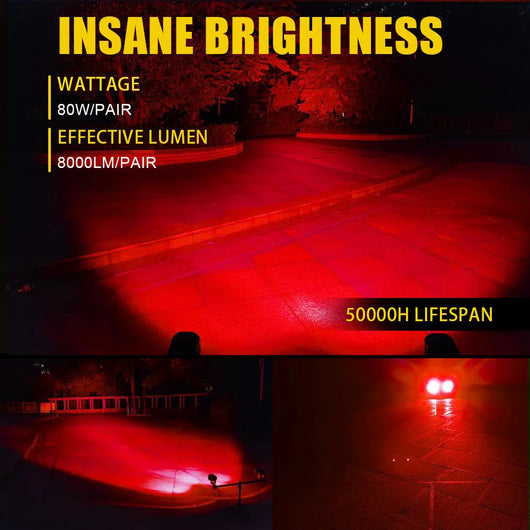 3-Inch Dual-Color LED Light Bar – Red & Green Off-Road Spotlight IP67