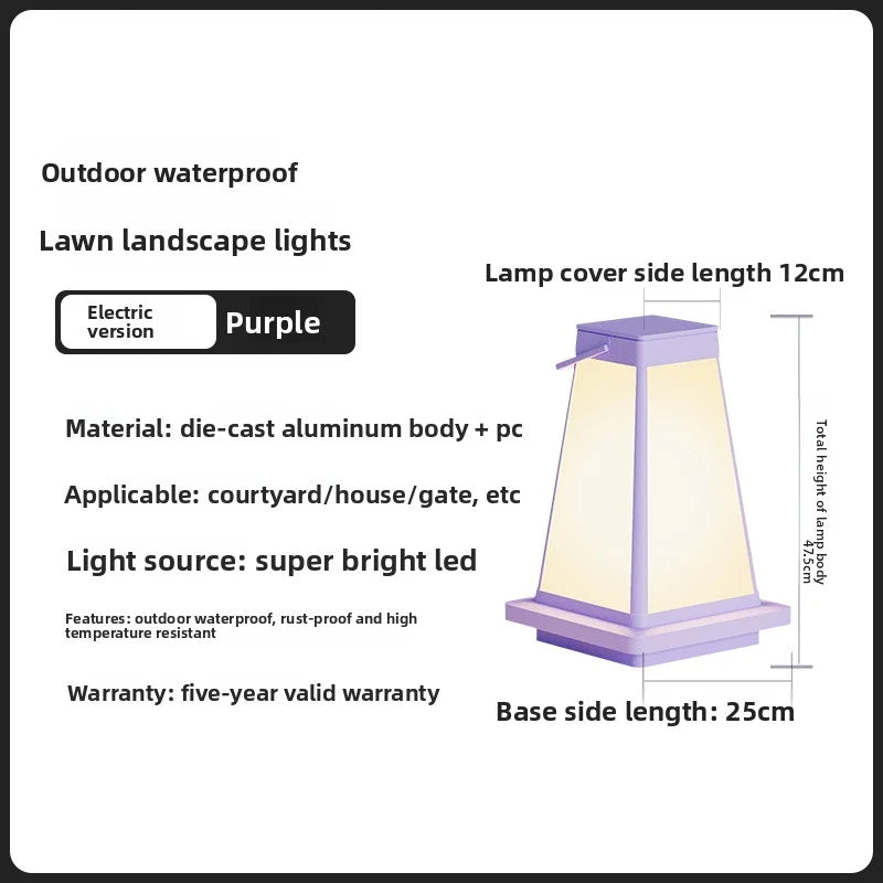New Outdoor Waterproof Solar Garden Lawn Lamp Camping Balcony Garden Decoration Ambient Light Outdoor Dining-Table Portable Lamp