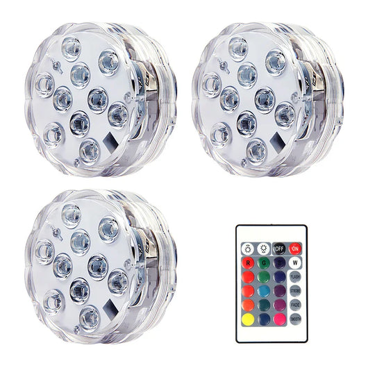 Submersible Led Lights With Remote Battery Operated Underwater Pond Bathtub Hot Tub Spa Swimming Pool Fountain Vases Fish Tank