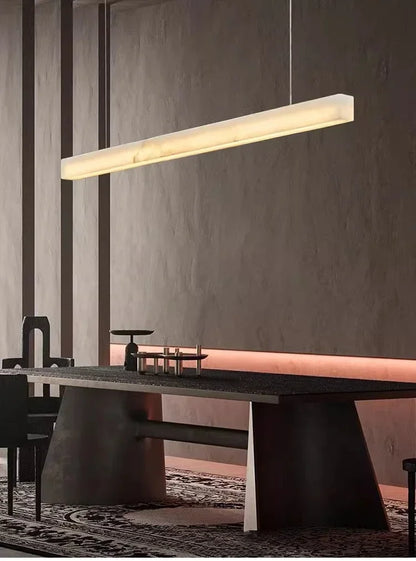 Simple Natural Marble Rectangle Chandelier