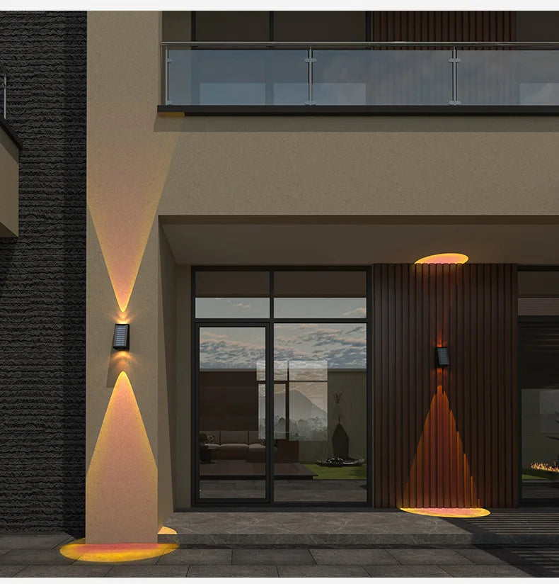 Outdoor Solar Lights Sunlight Garden Fence Outdoor Solar Lights Solar Stair Lights Up and Down Courtyard Street Modern Wall Lamps