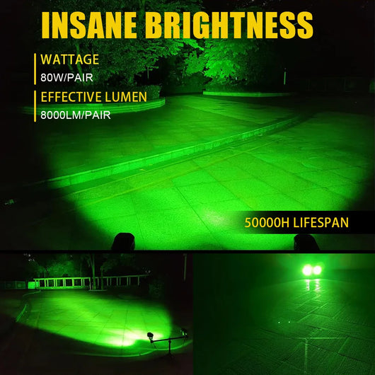 3-Inch Dual-Color LED Light Bar – Red & Green Off-Road Spotlight IP67