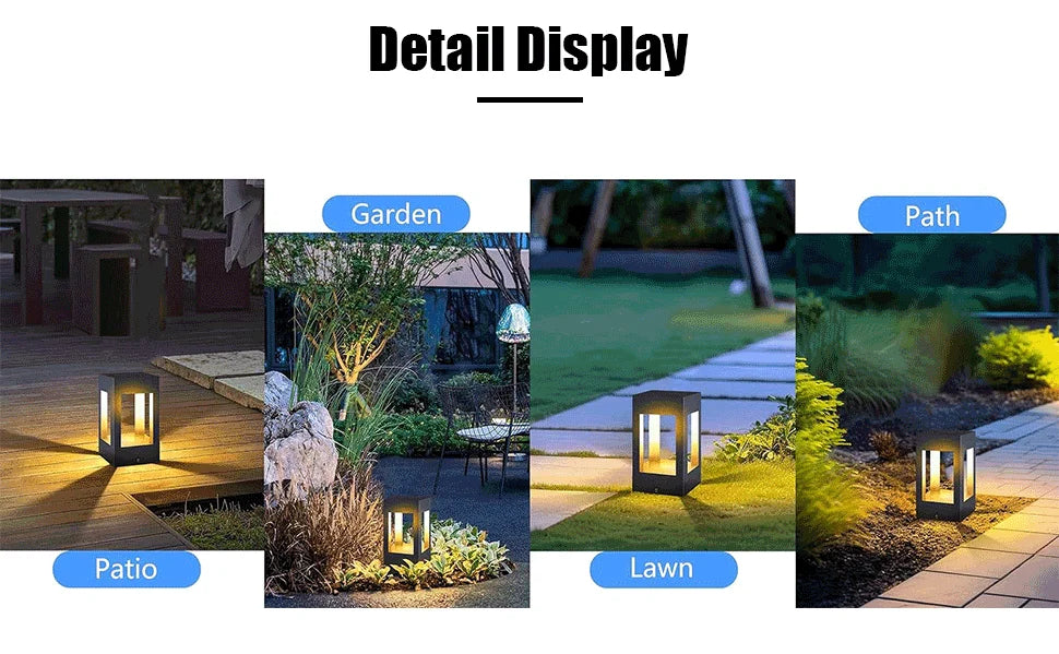 Outdoor Lawn Lights LED IP54 Waterproof Warm Light Lawn Lamp Landscape Walkway Lighting Porch Patio Ambiance Decoration Lighting