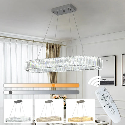 Modern Nordic Crystal LED Pendant Light with Remote Color Control