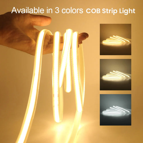 Dimmable COB LED Strip Light with Touch Switch & 23-Key Remote