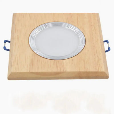 Square Solid Wood LED Downlight – Modern Minimalist Ceiling Light