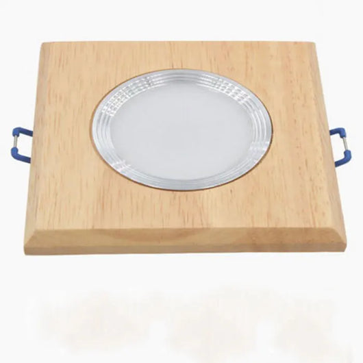 Square Solid Wood LED Downlight – Modern Minimalist Ceiling Light