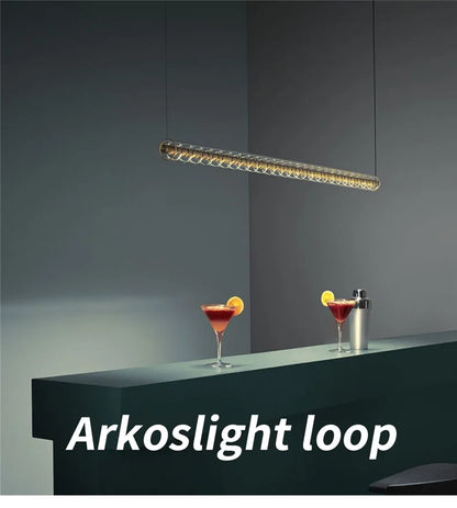 Minimalist Long Glass LED Chandelier
