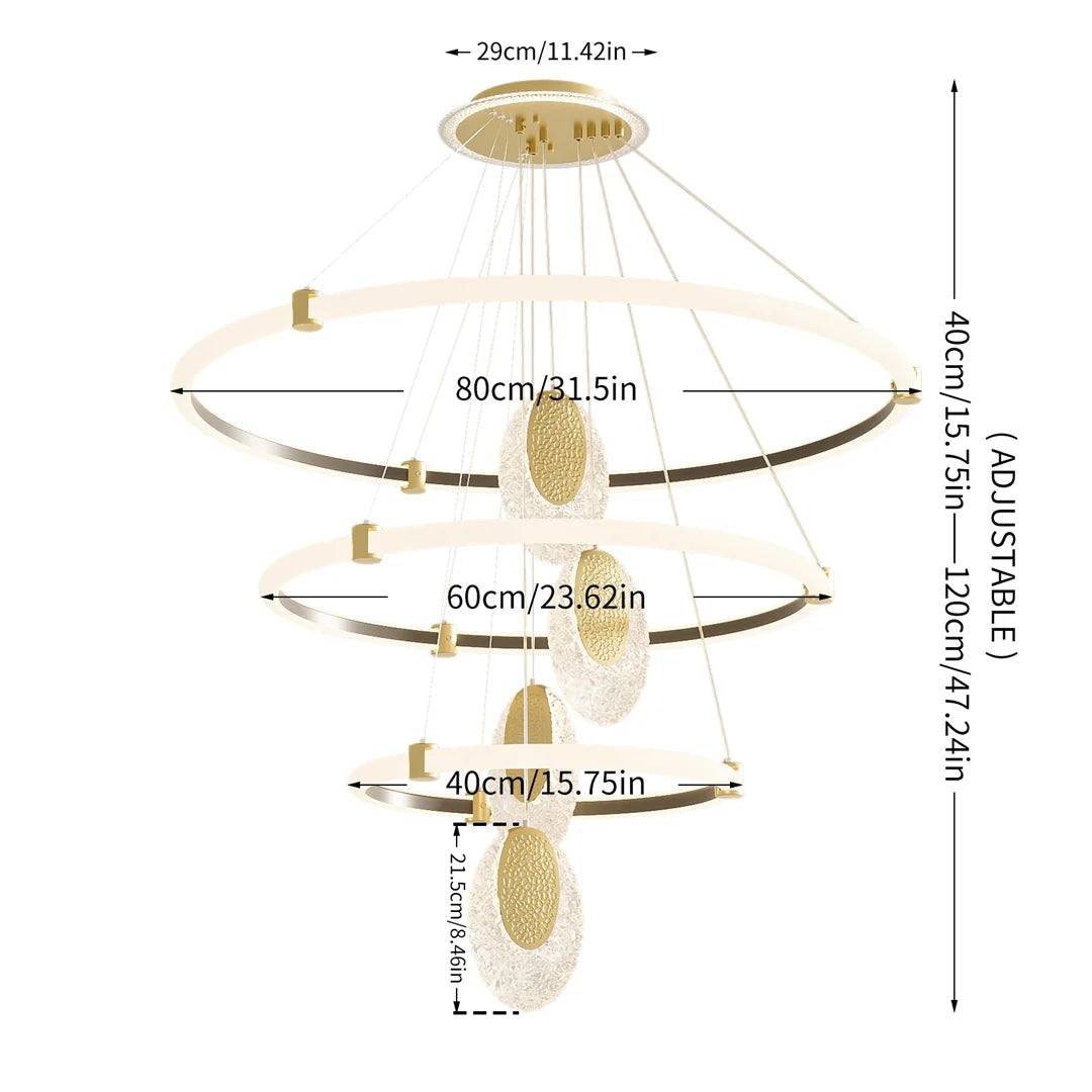 A modern 3-layer LED ceiling light offering adjustable color temperatures, energy-efficient illumination, and a sleek semi-flush design for any contemporary room