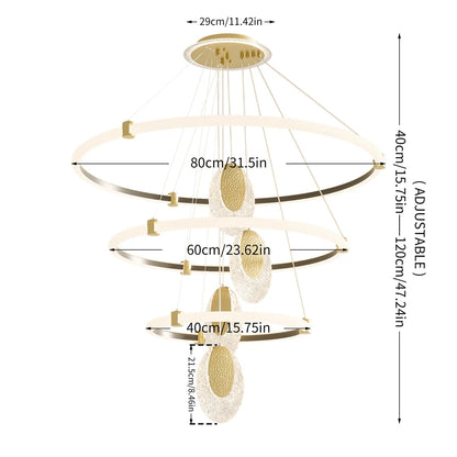A modern 3-layer LED ceiling light offering adjustable color temperatures, energy-efficient illumination, and a sleek semi-flush design for any contemporary room